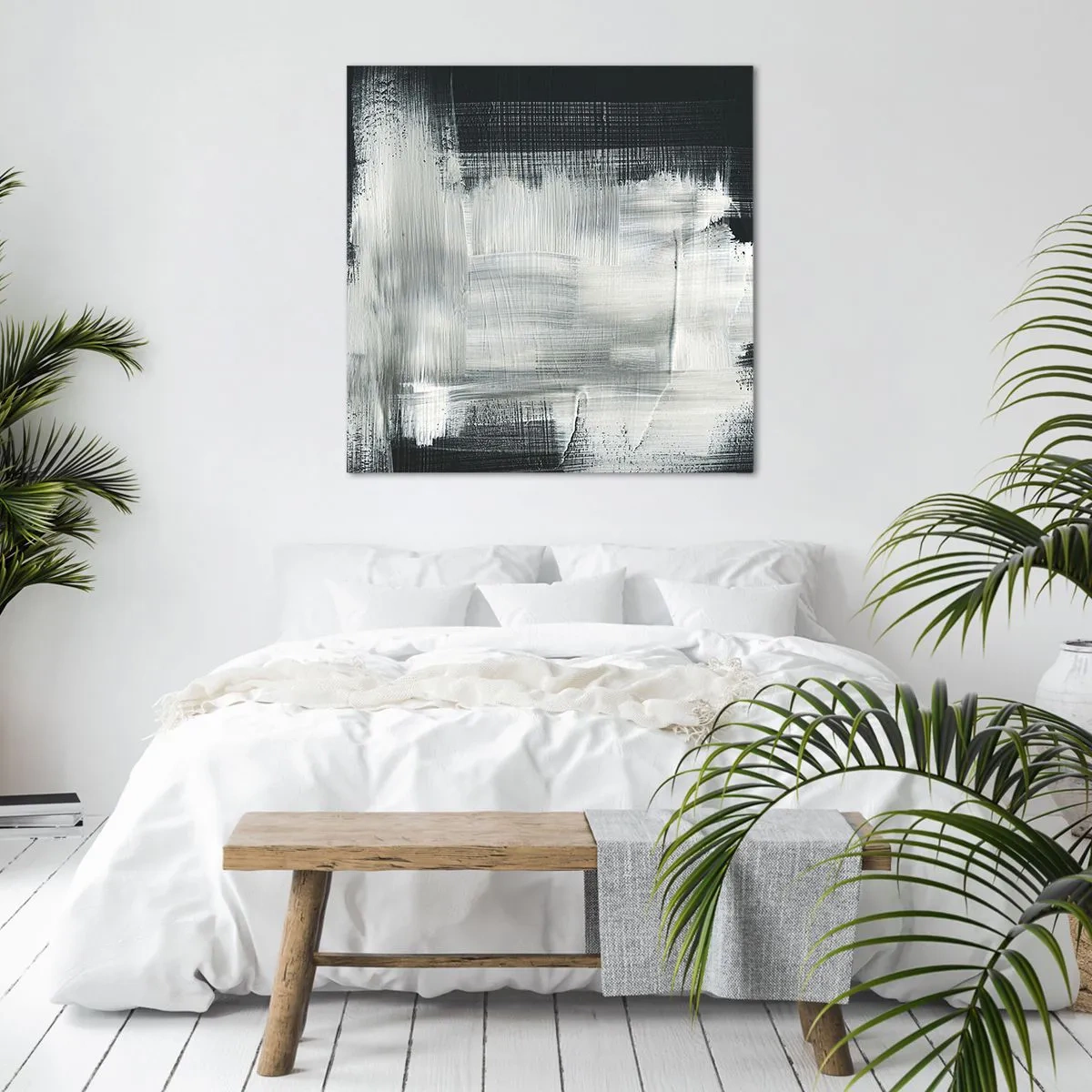 Quadro em tela - Entrelaçado na vertical e horizontal - 50x50 cm