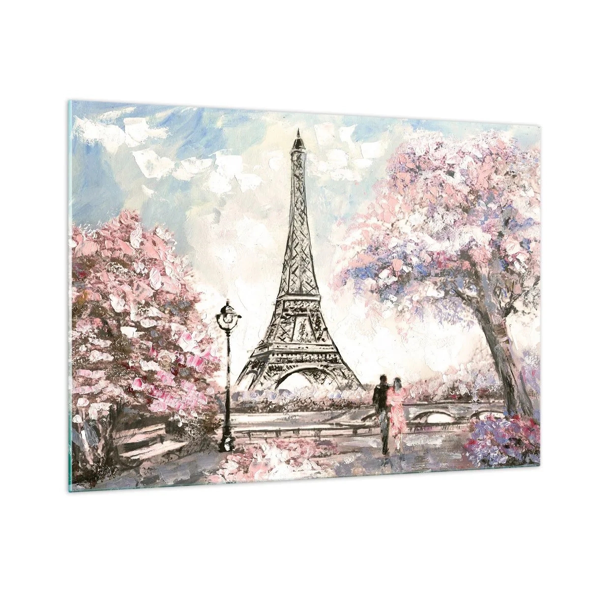Quadro em vidro - Caminhada de abril por Paris - 100x70 cm