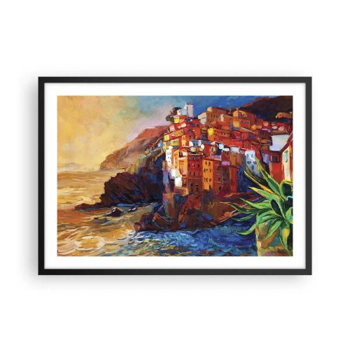 Pôster com moldura preta - Vibrações italianas - 70x50 cm