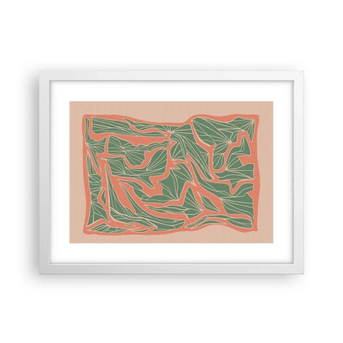 Pôster em moldura branca - A luta entre coral e vegetação - 40x30 cm