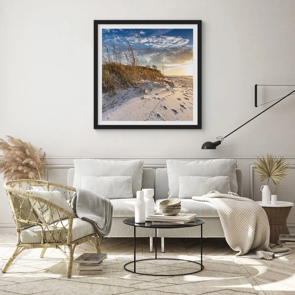 Pôster com moldura preta - Um convite para um passeio - 40x40 cm