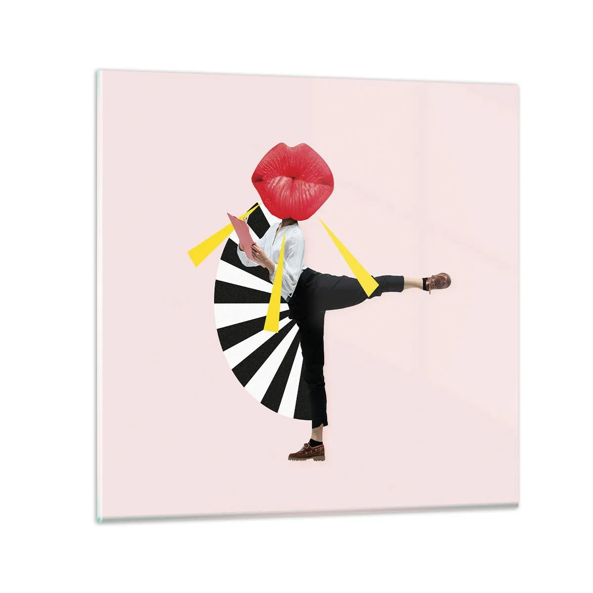 Quadro em vidro - Arte pop surreal - 40x40 cm