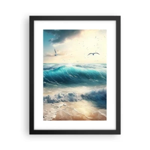 Pôster com moldura preta - Cantarola apenas para si - 30x40 cm