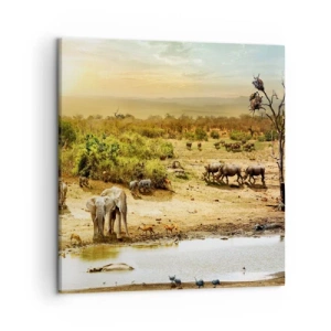 Quadro em tela - Um rio corria no Éden... - 50x50 cm