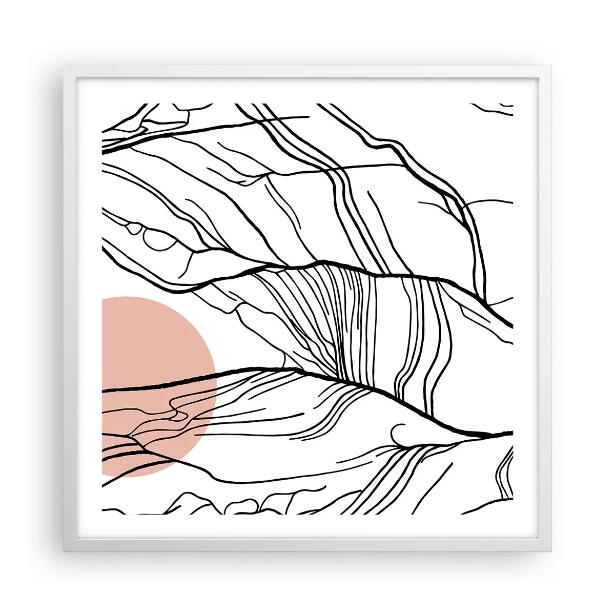 Pôster em moldura branca - Numa rede de galhos - 60x60 cm