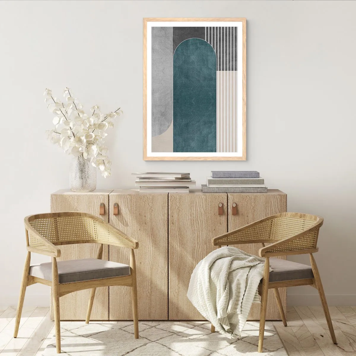 Pôster com moldura de carvalho claro - Composição ao nível - 70x100 cm