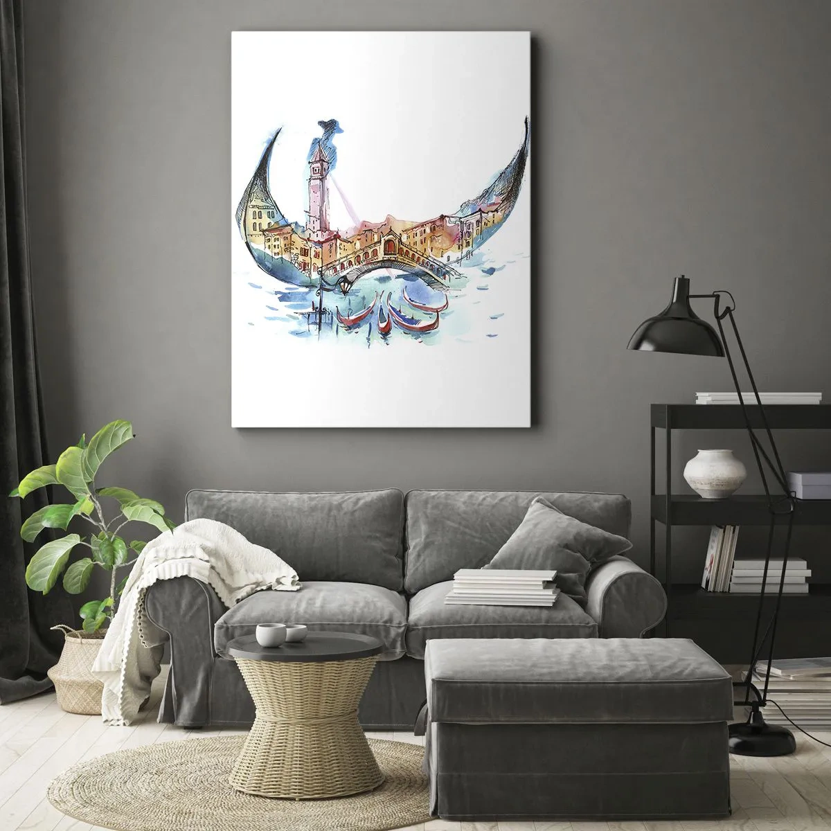 Quadro em tela - Navegamos pela cidade - 80x120 cm