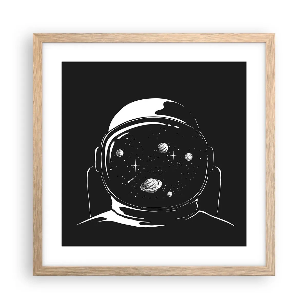 Pôster com moldura de carvalho claro - Bela Vista - 40x40 cm