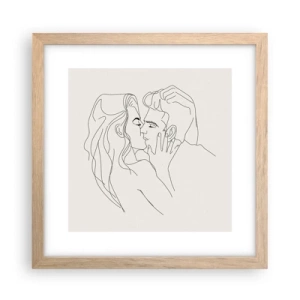 Pôster com moldura de carvalho claro - Emaranhados pelo sentimento - 30x30 cm