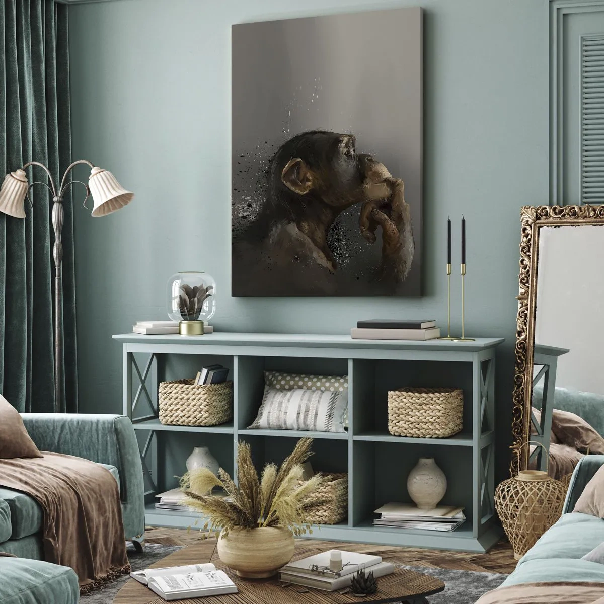 Quadro em tela - Certamente um pensador - 45x80 cm