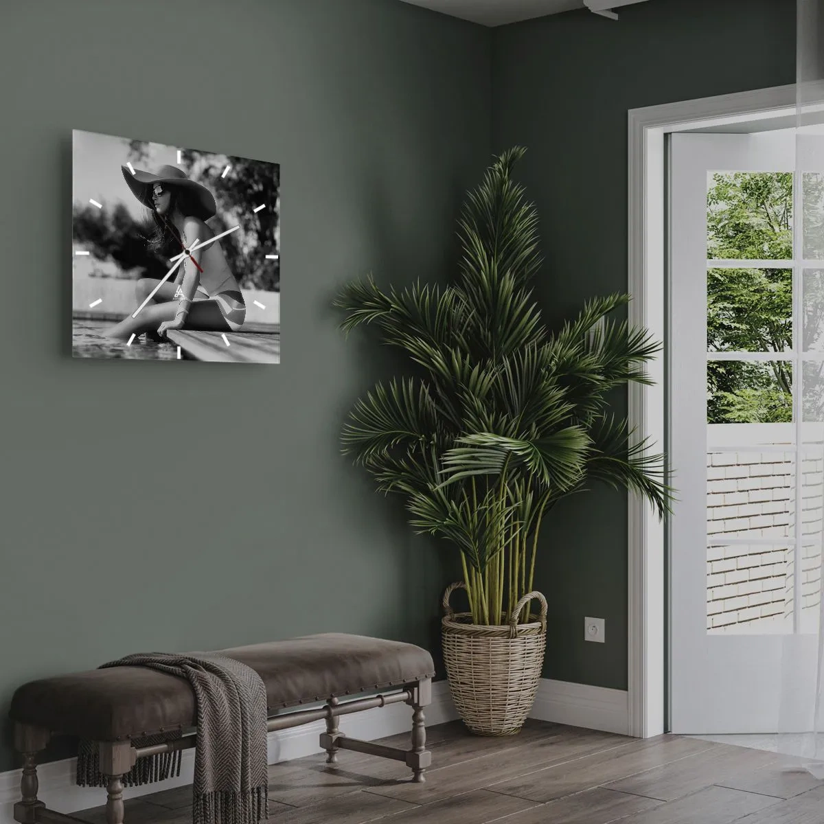 Relógio de parede - Relógio em vidro - Sonho de verão - 30x30 cm