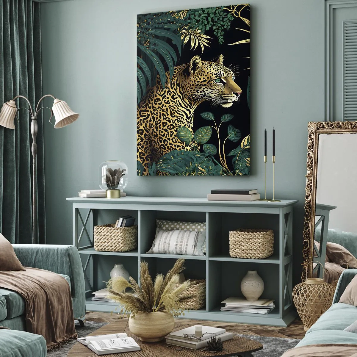 Quadro em tela - Um anfitrião na selva - 55x100 cm