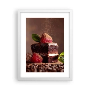 Pôster em moldura branca - A vida é doce - 30x40 cm