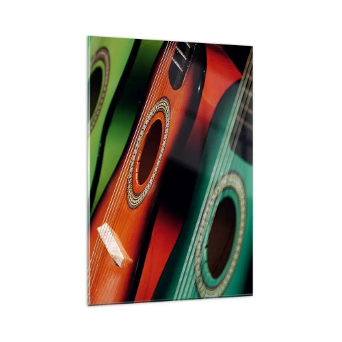 Quadro em vidro - A guitarra tem muitas cores - 80x120 cm