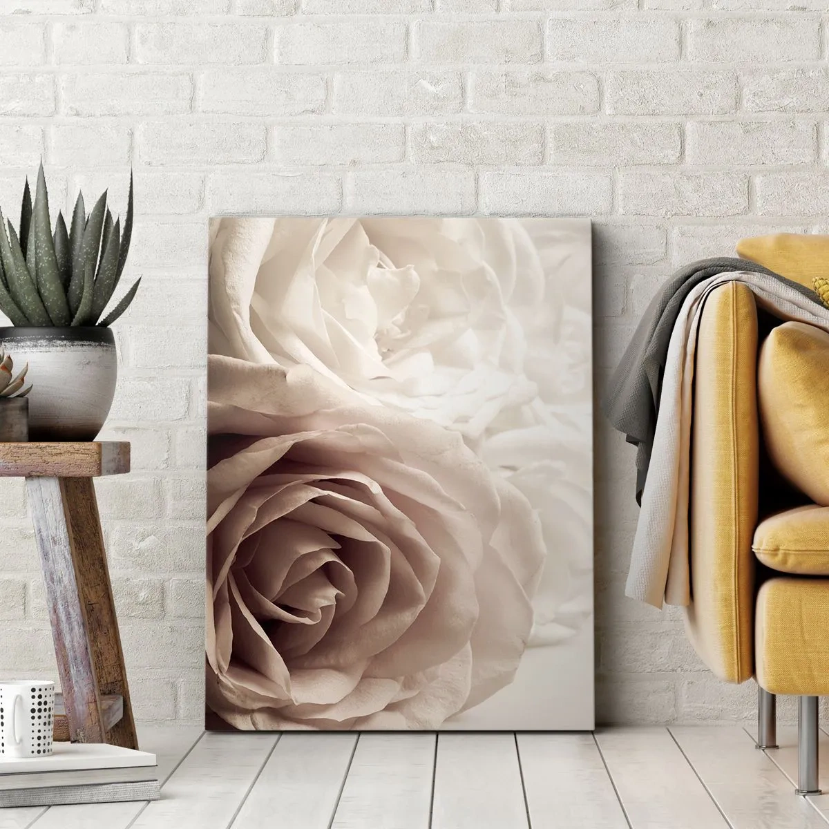 Quadro em tela - No coração de uma rosa - 65x120 cm