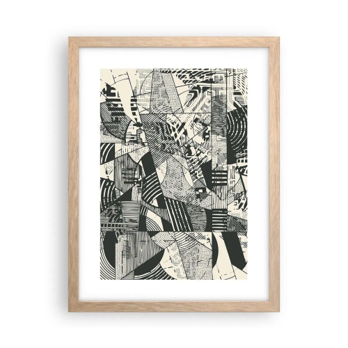 Pôster com moldura de carvalho claro - A dinâmica do presente - 30x40 cm