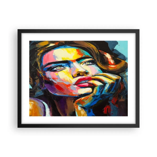 Pôster com moldura preta - Sonhos como pássaros voando no céu - 50x40 cm