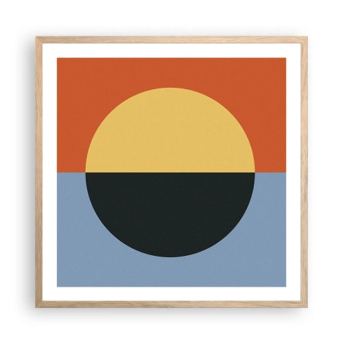 Pôster com moldura de carvalho claro - Composição do calor e do frio - 60x60 cm