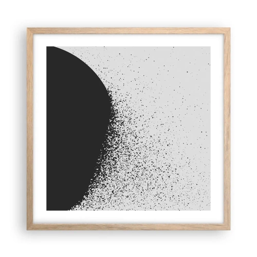 Pôster com moldura de carvalho claro - Movimento das moléculas - 50x50 cm