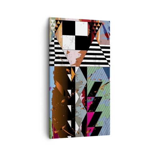 Quadro em tela - Geométrica e organicamente - 45x80 cm