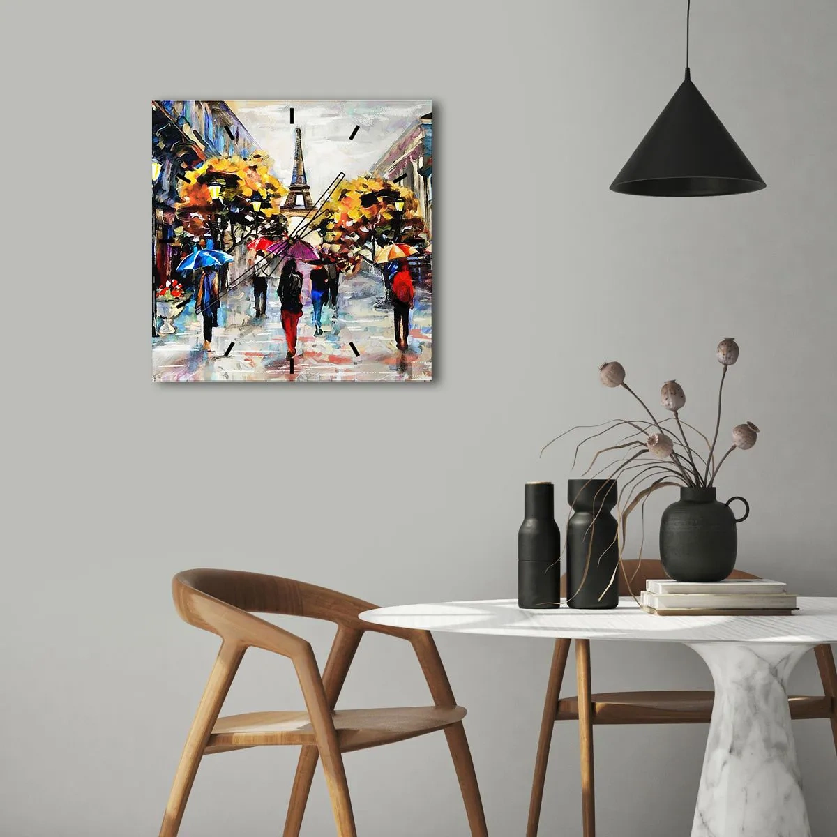 Relógio de parede - Relógio em vidro - Especialmente bonita no outono - 30x30 cm