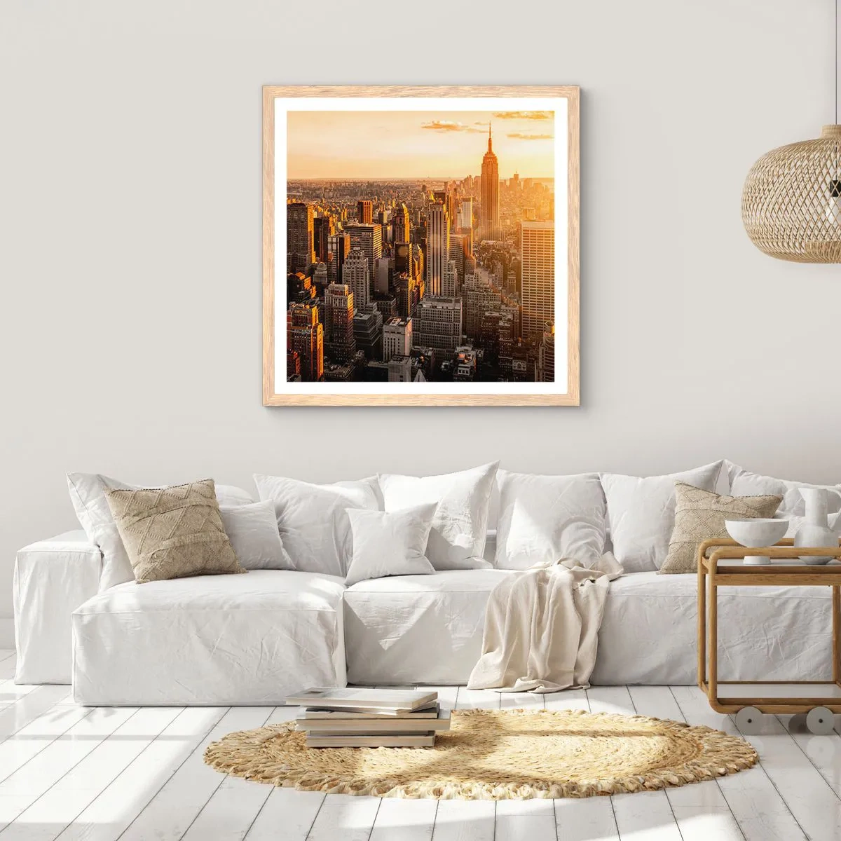 Pôster com moldura de carvalho claro - Crescer ao sol - 30x30 cm