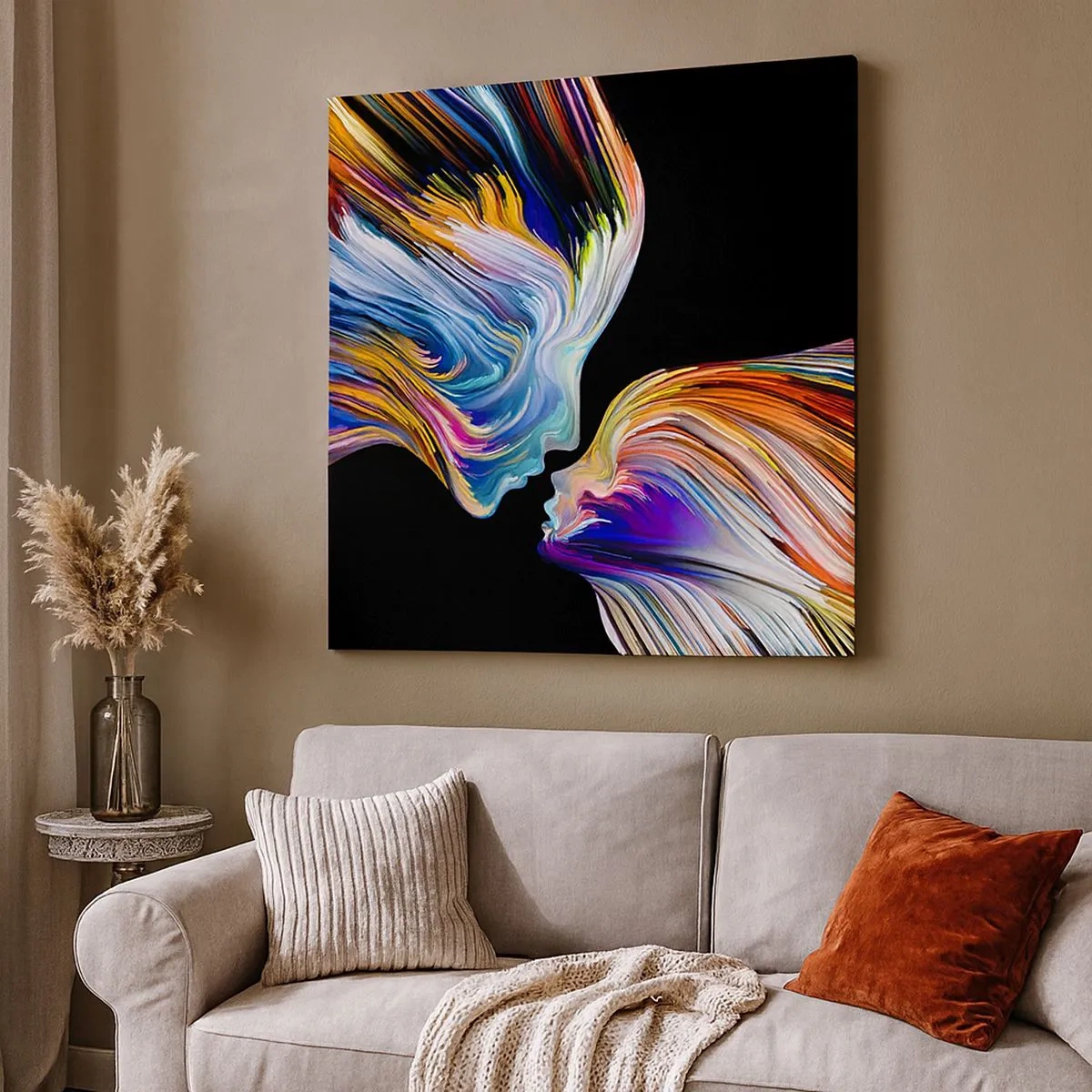 Quadro em tela - Fusão de energia e luz - 30x30 cm