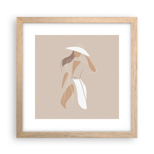 Pôster com moldura de carvalho claro - A moda é diversão - 30x30 cm
