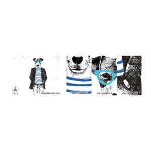 Amostra de Papel de Parede Standard Eco - O charme do cão - Abstração, Homem, Cachorro - 100x30 cm