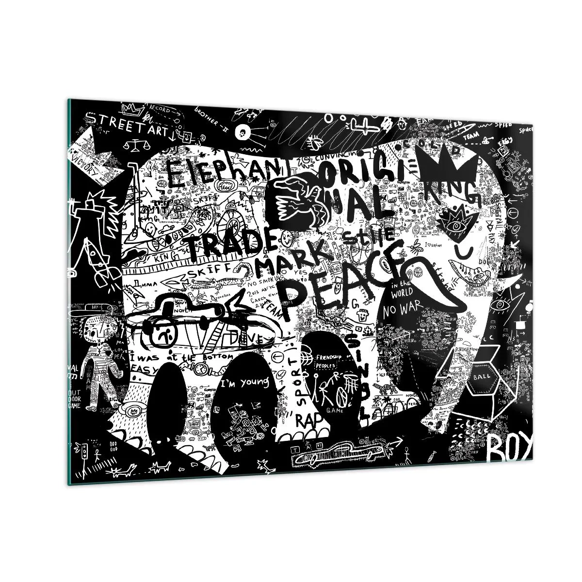 Quadro em vidro - O rico mundo das ruas - 100x70 cm