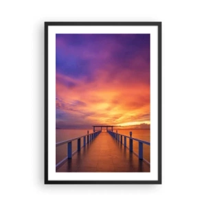 Pôster com moldura preta - O cais com um pôr do sol espetacular como pano de fundo - 50x70cm - Sem fim - Decoração de parede moderna para a sala de estar e quarto ARTTOR