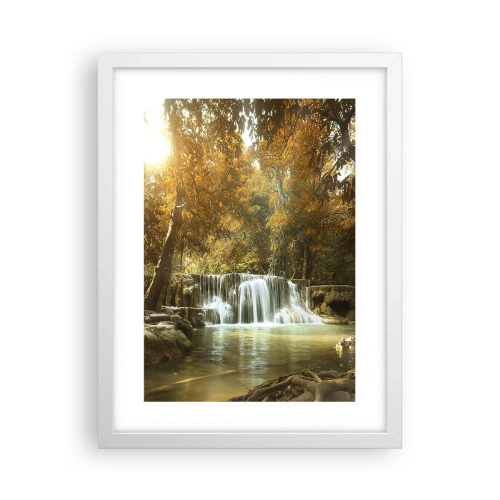 Pôster em moldura branca - A cascata do parque - 30x40 cm
