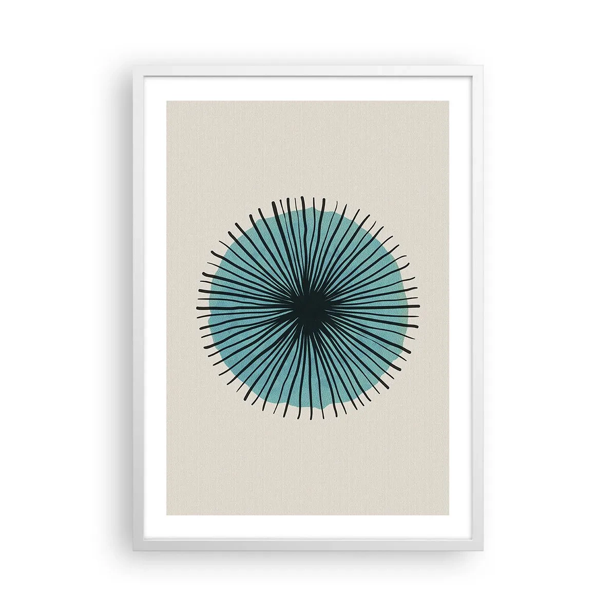 Pôster em moldura branca - Radiante sobre o azul - 50x70 cm