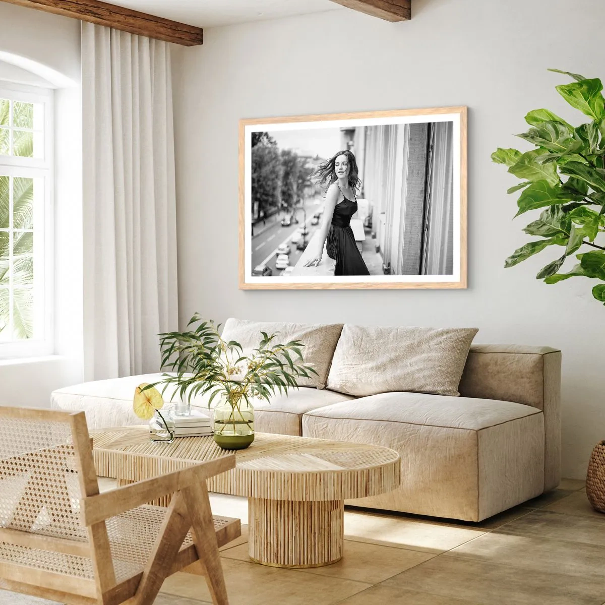 Pôster com moldura de carvalho claro - Certamente uma parisiense - 50x40 cm