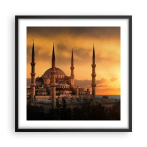 Pôster com moldura preta - Deus é grande - 50x50 cm