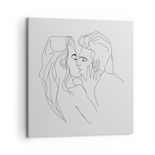 Quadro em tela - Com a mesma linha - 50x50 cm