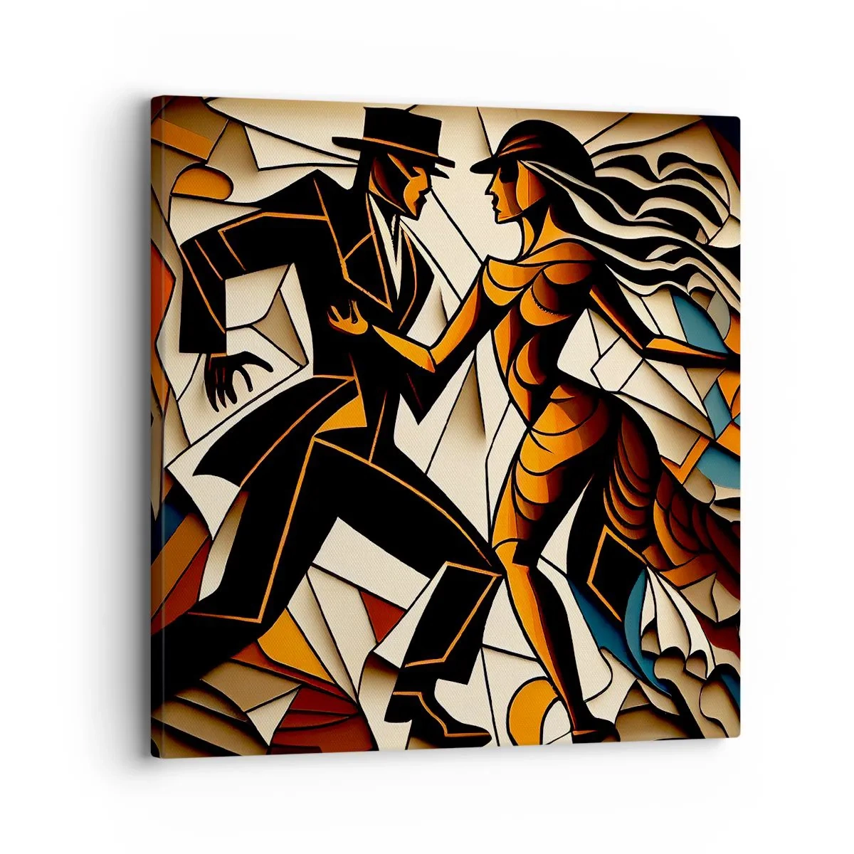 Quadro em tela - Dança de paixão e paixão - 30x30 cm