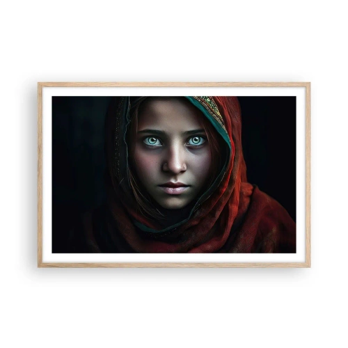 Pôster com moldura de carvalho claro - Princesa oriental - 91x61 cm