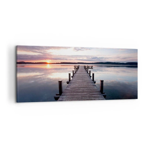 Quadro em tela - A tranquila fronteira do dia e da noite - 100x40 cm