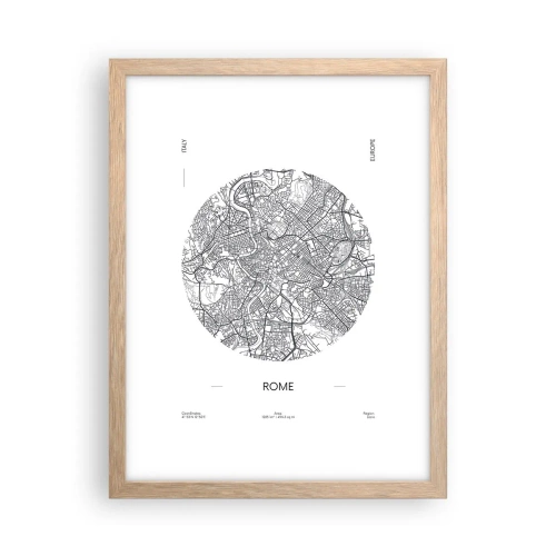 Pôster com moldura de carvalho claro - Anatomia de Roma - 30x40 cm