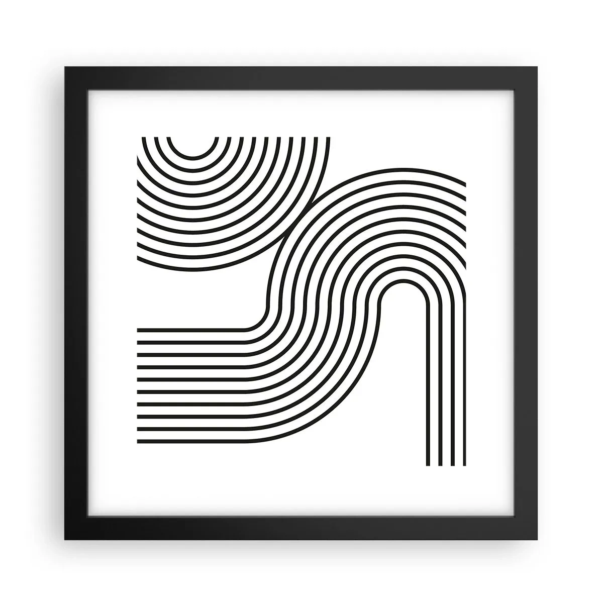 Pôster com moldura preta - Na curva - 30x30 cm