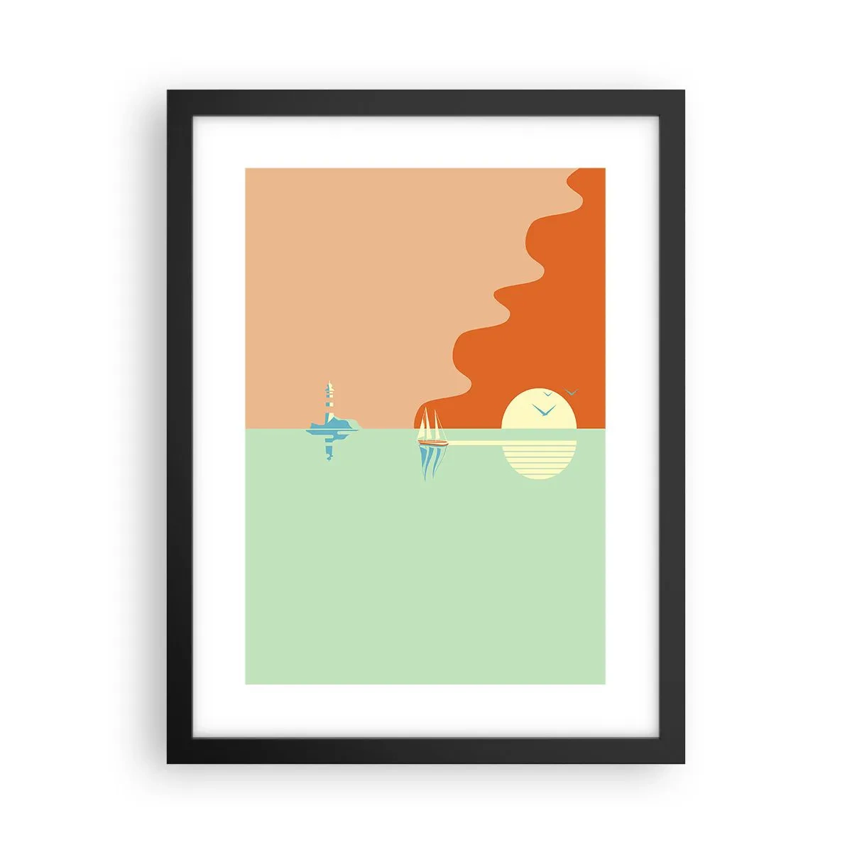 Pôster com moldura preta - Uma paisagem marítima perfeita - 30x40 cm