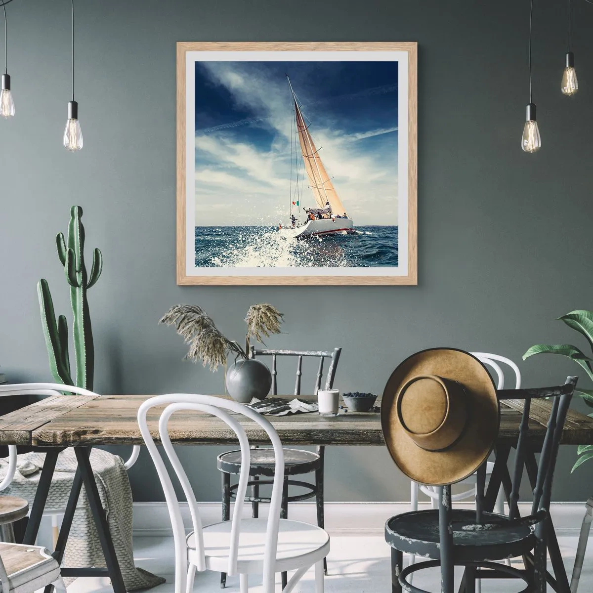 Pôster com moldura de carvalho claro - Não nos alcançarão! - 30x30 cm