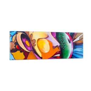 Quadro em vidro - Toque de cor - 90x30 cm