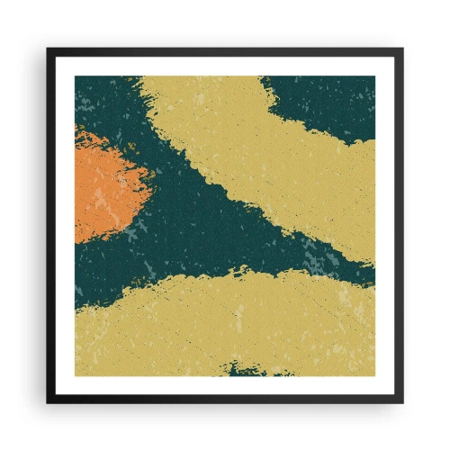 Pôster com moldura preta - Abstração – movimento lento - 60x60 cm