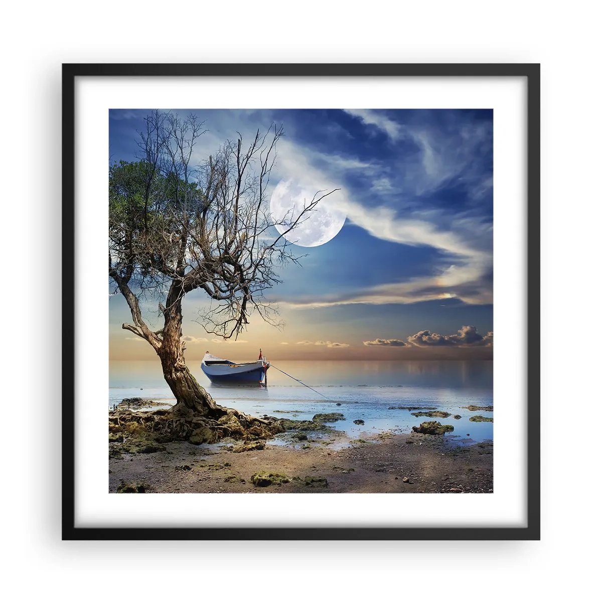 Pôster com moldura preta - É este o fim ou o começo? - 50x50 cm