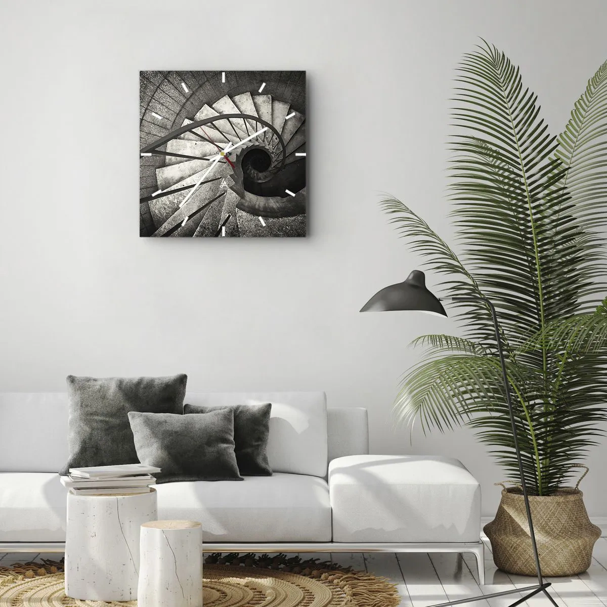 Relógio de parede - Relógio em vidro - Suba as escadas, desça as escadas - 40x40 cm