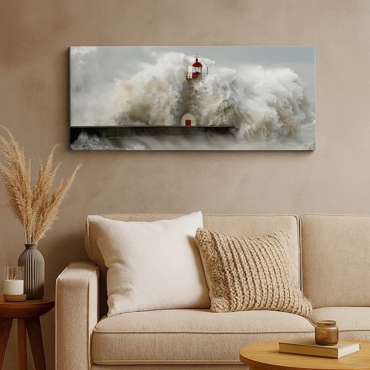 Quadro em tela - A ira do oceano - 30x30 cm