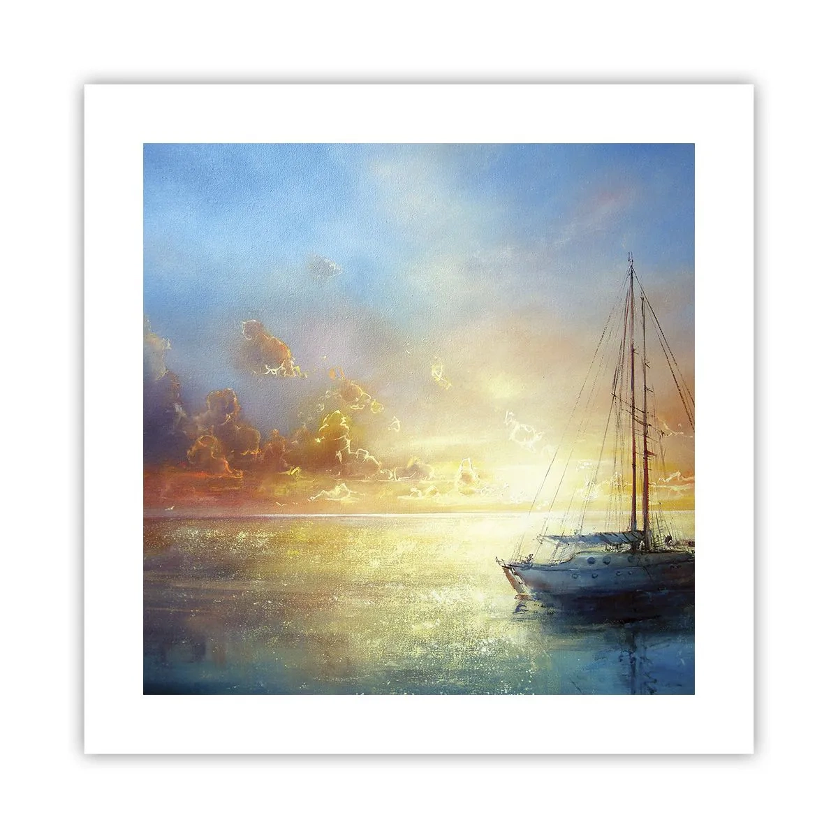 Pôster - Na baía dourada - 40x40 cm