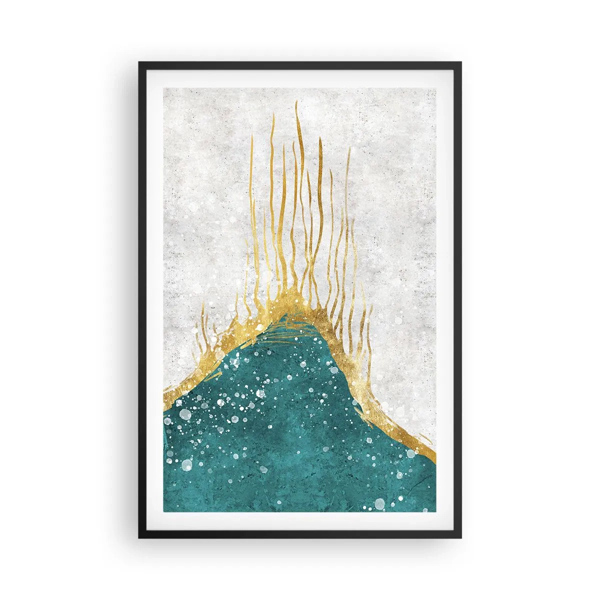Pôster com moldura preta - Maré Dourada - 61x91 cm